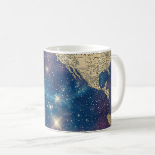 Vintage Lila Himmelsweltkarte (6) Kaffeetasse