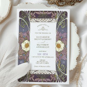 Vintage Lila Hochzeitseinladungen Jugendstil Einladung