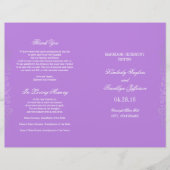 Vintage Lila Hochzeitsprogramme mit Blumen (Vorderseite)