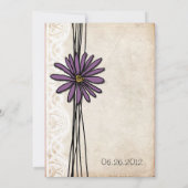 Vintage Lila Hochzeitsreise Einladung (Rückseite)