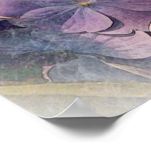 Vintage Lila HydrangeasFotokunst Poster (Ecke)