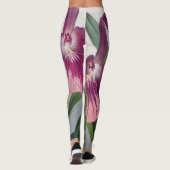 Vintage Lila Lady Orchids Miltonia Spectabilis Leggings (Rückseite)