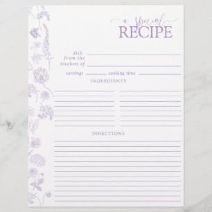 Vintage-Lila-Lavendel-Blumen-Rezeptbinder-Seite
