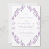 Vintage Lila Lavendel-Blumenzeremonie Einladung (Vorderseite)
