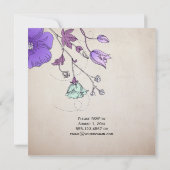 Vintage Lila Lavendel Mint Wildblumen Hochzeiten Einladung (Rückseite)
