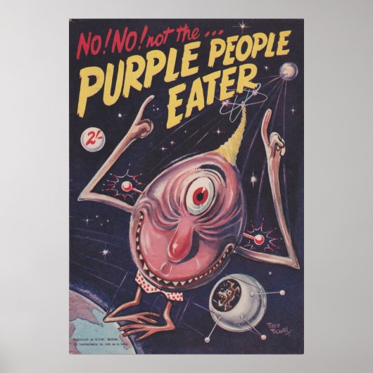 Vintage Lila Menschen essen Poster (Vorne)