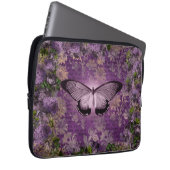 Vintage Lila Motte und florale Ephemera Laptopschutzhülle (Vorne Rechts)