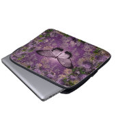 Vintage Lila Motte und florale Ephemera Laptopschutzhülle (Vorne Knopf)
