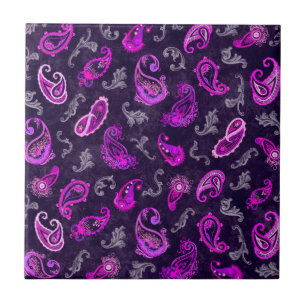 Vintage Lila Paisley Fliese