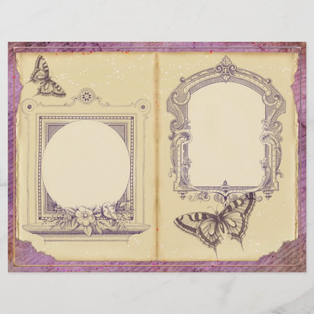 Vintage Lila Passionsfloralzeitung (Vorderseite)