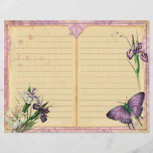 Vintage Lila Passionsfloralzeitung