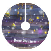 Vintage Lila Polyester Weihnachtsbaumdecke (Vorderseite)