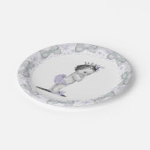 Vintage Lila Princess Baby Dusche Pappteller (Schrägansicht)