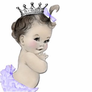 Vintage Lila Princess Baby Girl Dusche Freistehende Fotoskulptur