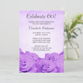 Vintage Lila Rose 60. Geburtstagsparty Einladung (Stehend Vorderseite)