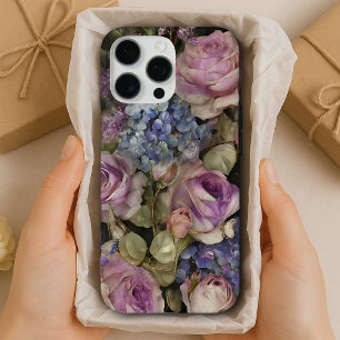 Vintage Lila Rose Handy Fall Blumenästhetik iPhone 16 Pro Max Hülle