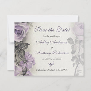 Vintage Lila Rose Hochzeit speichern Sie das Datum Save The Date