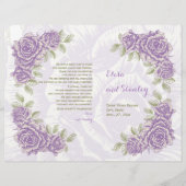 Vintage lila Rose Hochzeitsprogramm (Vorderseite)