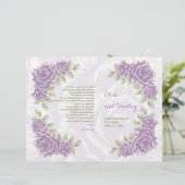 Vintage lila Rose Hochzeitsprogramm (Stehend Vorderseite)