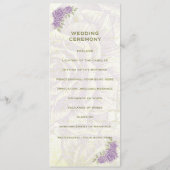 Vintage lila Rose Hochzeitszeremonie Programmkarte Programm (Rückseite)