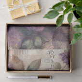 Vintage Lila Rose und botanische Collage Decoupage Seidenpapier (Geschenk)