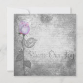 Vintage Lila Rosenknospe-Hochzeit Einladung (Rückseite)