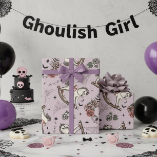 Vintage Lila Schaukelpferd Gothic Baby Geschenkpapier