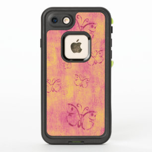 Vintage Lila Schmetterlinge auf Rosa