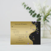 Vintage Lila Schwarz-Gold-UAWG RSVP Karte (Stehend Vorderseite)