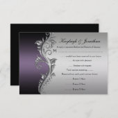 Vintage Lila Silver Black-UAWG RSVP Karte (Vorne/Hinten)