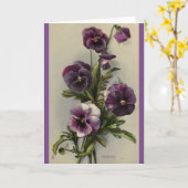 Vintage Lila Stiefmütterchen, Karte (Gelbe Blume)