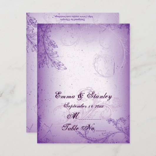 Vintage lila Tischnummer (Vorne/Hinten)