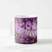 Vintage-Lila-Trauben-Frucht-Geschenk mit individue Kaffeetasse (Vorderseite Links)