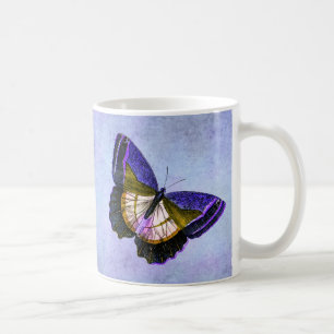Vintage Lila und Goldschmetterlings-Illustration Kaffeetasse