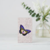 Vintage Lila und Goldschmetterlings-Illustration Visitenkarte (Stehend Vorderseite)