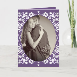 Vintage Lila Viktorianische Blütendampfer-Hochzeit Einladung