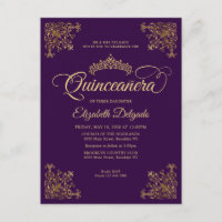 Vintage Lila Violett-Goldrahmen Tiara Quinceanera