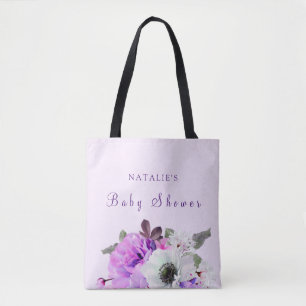 Vintage lila weiße Blumen Baby Shower-Tasche Tasche