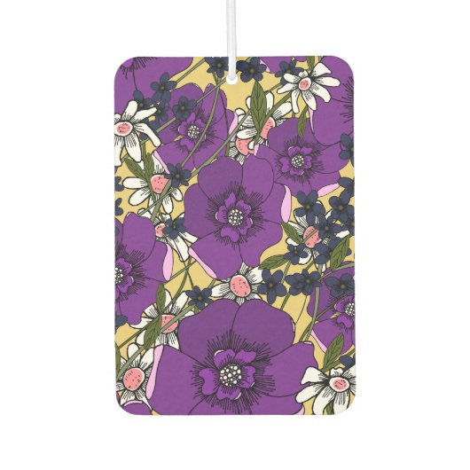 Vintage lila Wildblumen Autolufterfrischer (Vorderseite)