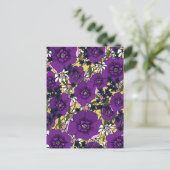 Vintage Lila Wildblumen Feiertagspostkarte (Stehend Vorderseite)