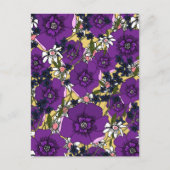Vintage Lila Wildblumen Feiertagspostkarte (Vorderseite)