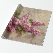 Vintage Lilac-Blume zeichnen Dekoupage Geschenkpapier (Ungerollt)