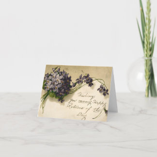 Vintage Lilac und Lila Bouquet Geburtstagskarte Karte