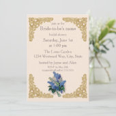 Vintage Lilacs Bridal Dusche Einladung (Stehend Vorderseite)