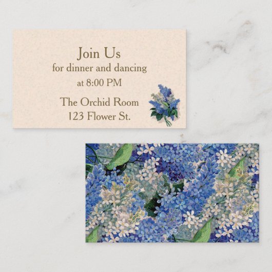 Vintage Lilacs Empfang Cards Begleitkarte (Vorne/Hinten)