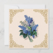 Vintage Lilacs Hochzeitseinladung Einladung (Rückseite)