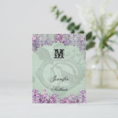 Vintage Lilacs Locket Wedding RSVP Card Karte (Stehend Vorderseite)