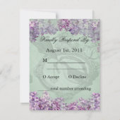 Vintage Lilacs Locket Wedding RSVP Card Karte (Rückseite)