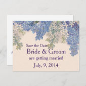 Vintage Lilacs Save the Date Postkarte (Vorne/Hinten)