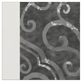 Vintage Lilie | Black Silver Grunge Damask Stoff (Nahaufnahme)